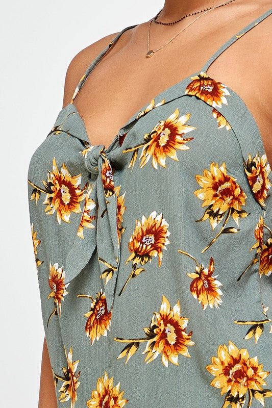 Sunflower Tie Front Cami Top
