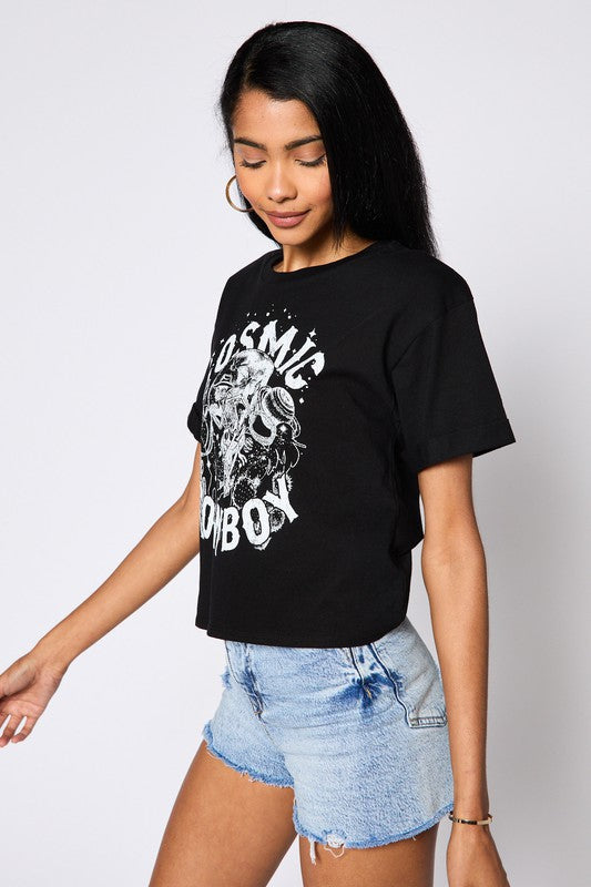 Cosmic Cowboy Cropped Graphic Tee