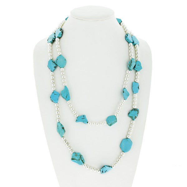 Turquoise Navajo Pearl Beaded Wrap Necklace