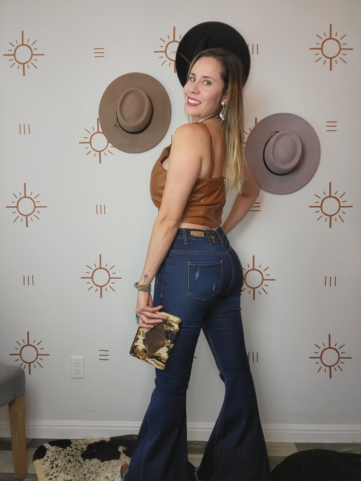 Lucky & Blessed Flare Out Bell Bottom Jeans