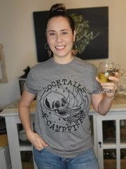 Cocktails & Campfires Skull Graphic Tee