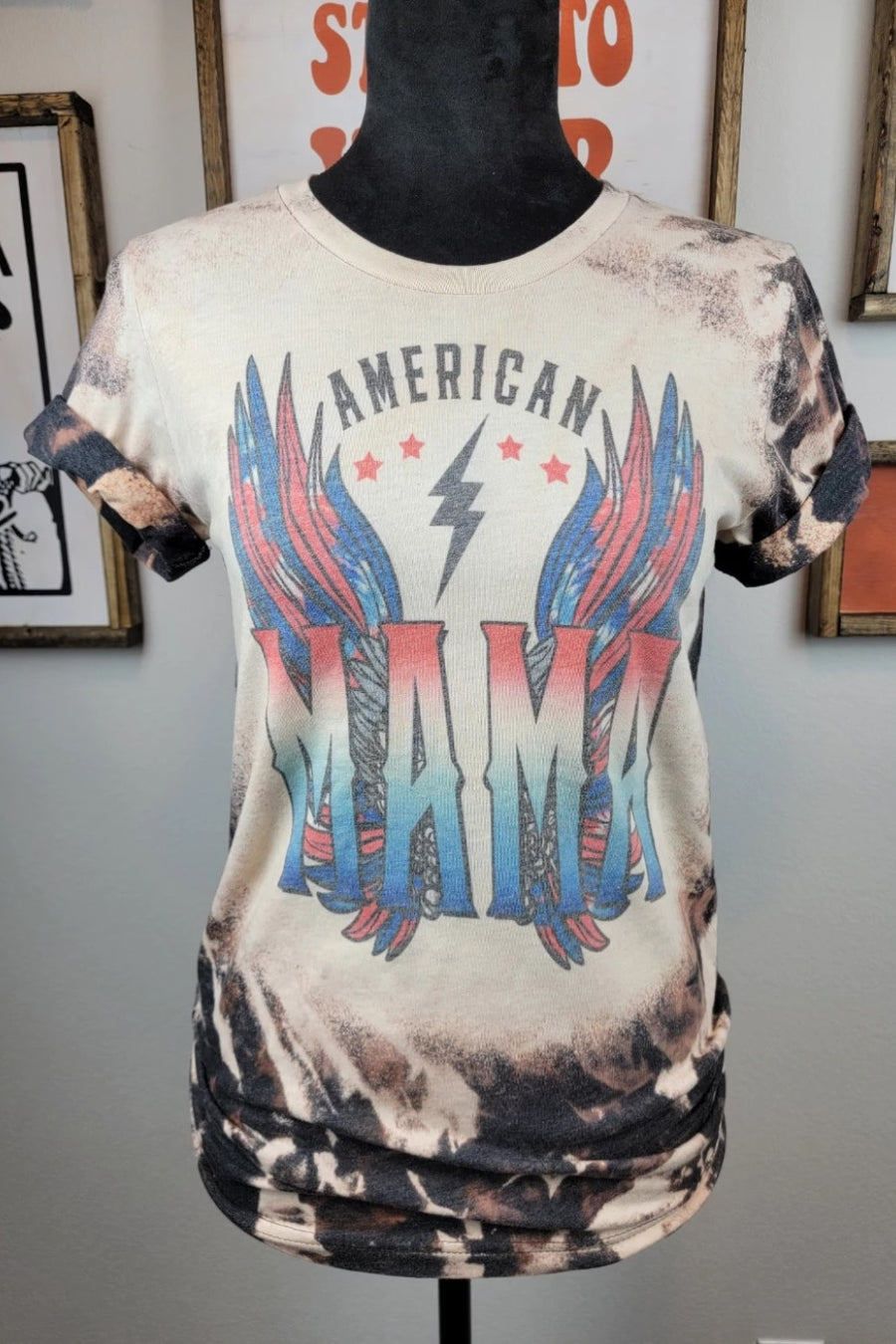 American Mama Vintage Bleached Graphic Tee